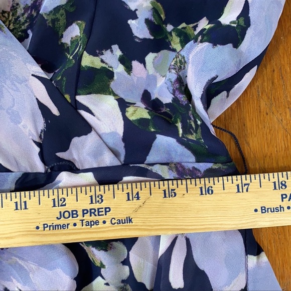 ASL TAHARI Purple Floral Print Ruffle Dress - Picture 8 of 8